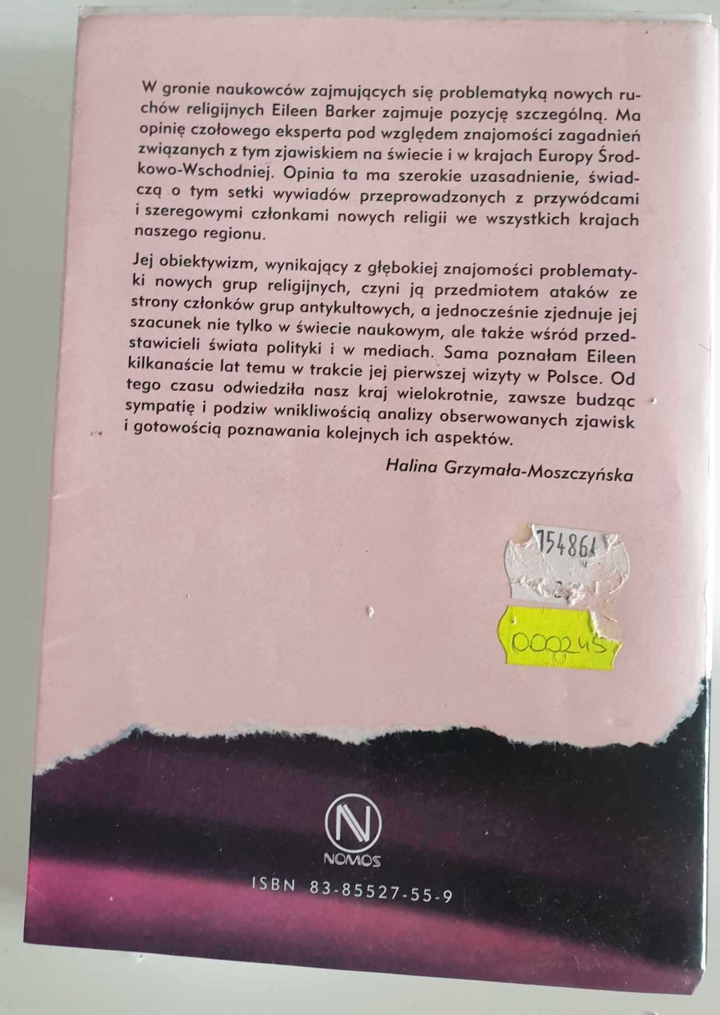 Nowe ruchy religijne. Eileen Barker