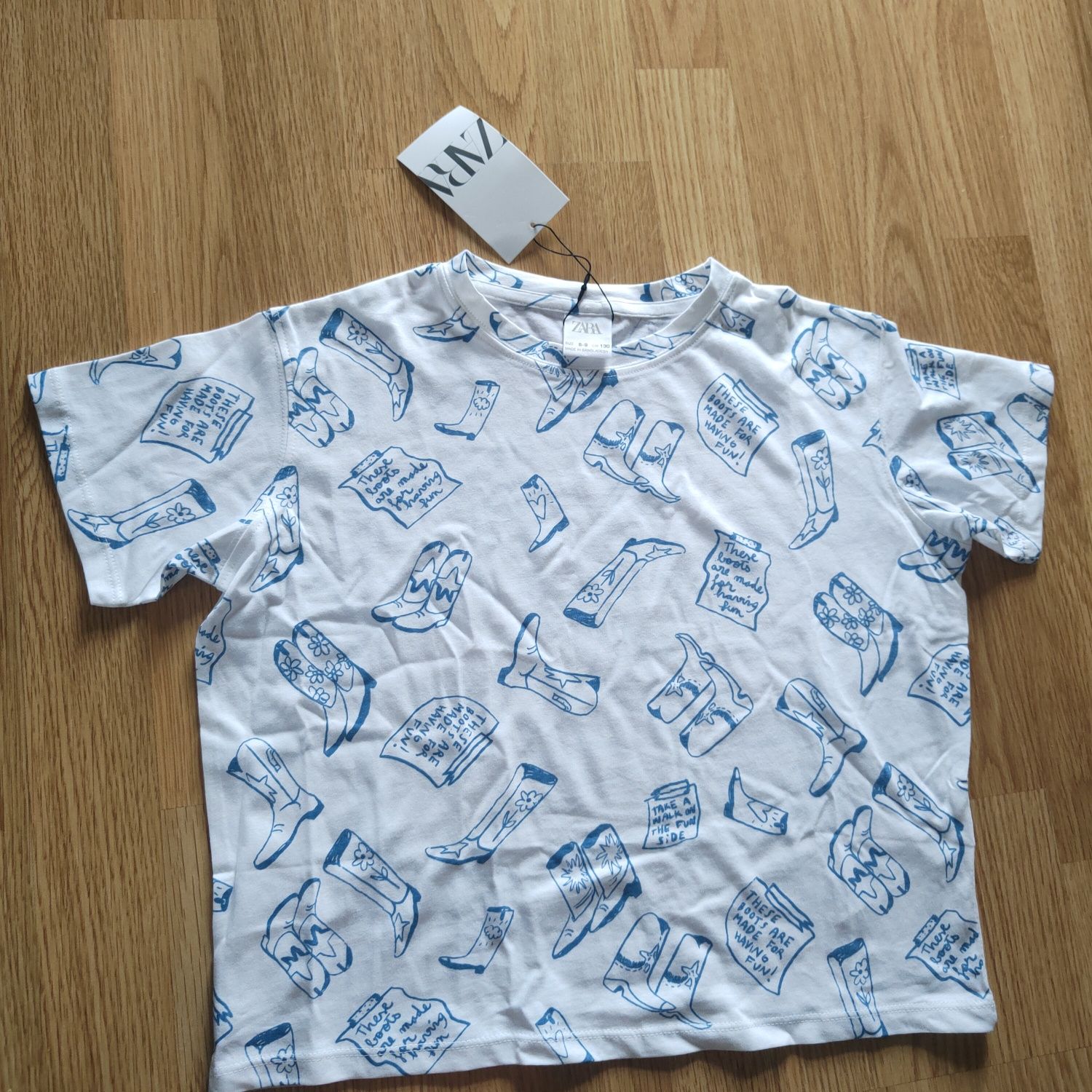 T-shirt dla dziewczynki Zara rozmiar 130