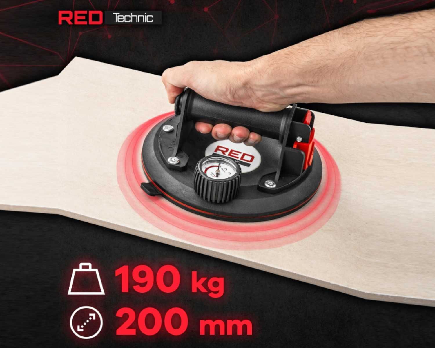 PRZYSSAWKA PRÓŻNIOWA z Pompą Do Płytek Szyb Udźwig 190KG Manometr
