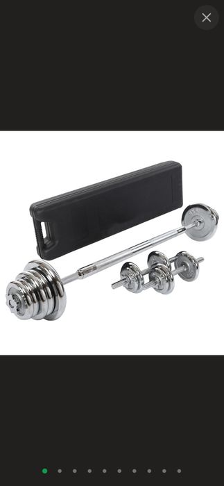 Набір гантелі розбірні хромовані диски в пласт.кейсі 30кг Zelart TA-96