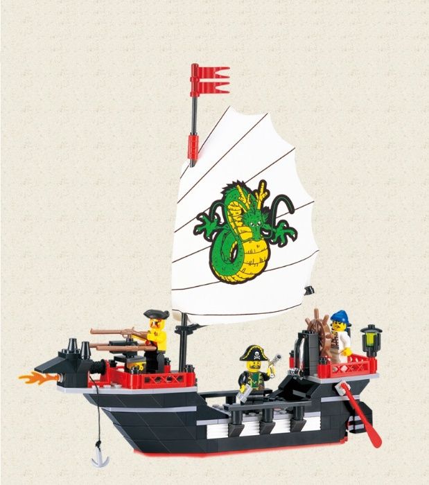 Compatível com LEGO - Navio Pirata - NOVO - 211 Peças