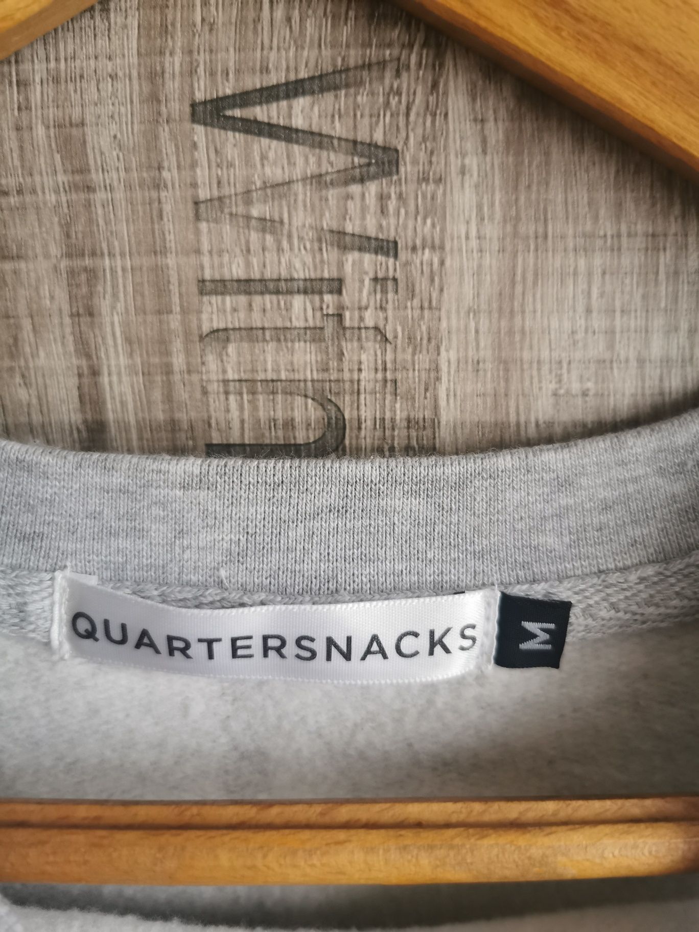 Szara męska bluza bez kaptura crewneck Quartersnacks M