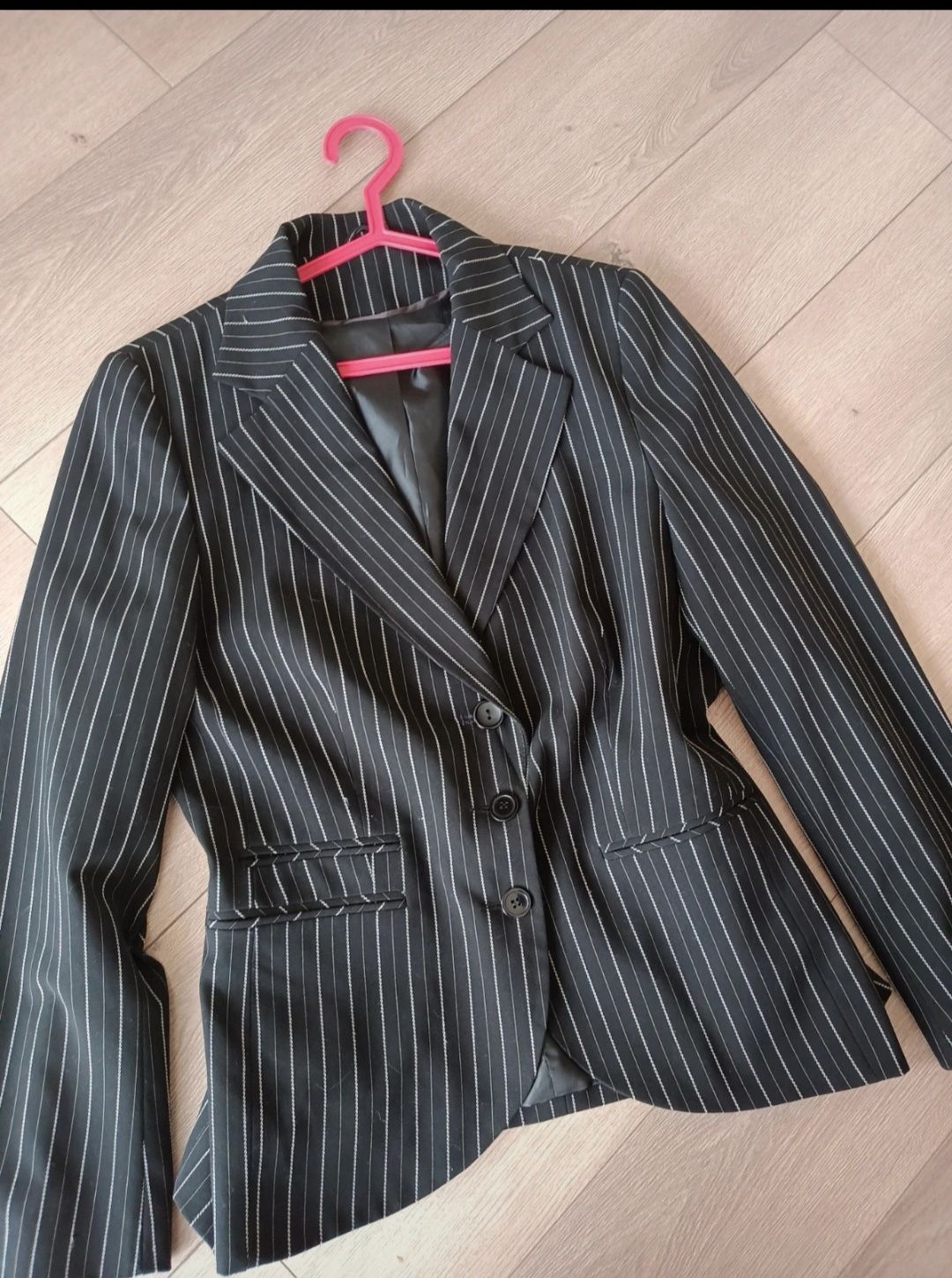 Elegancka marynarka żakiet w paski z wiskozą oversize M L