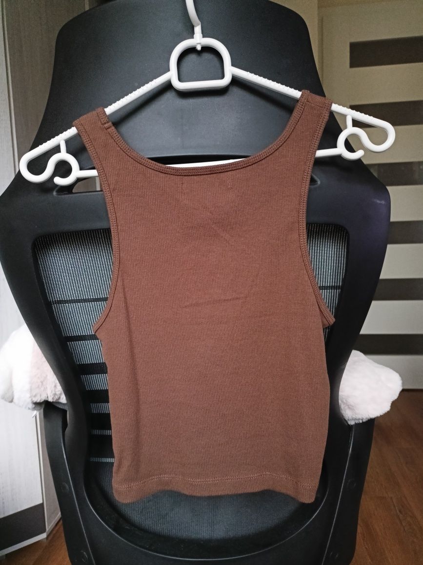 Brązowy crop top