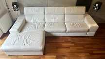 Sofa z szezlongiem skórzana