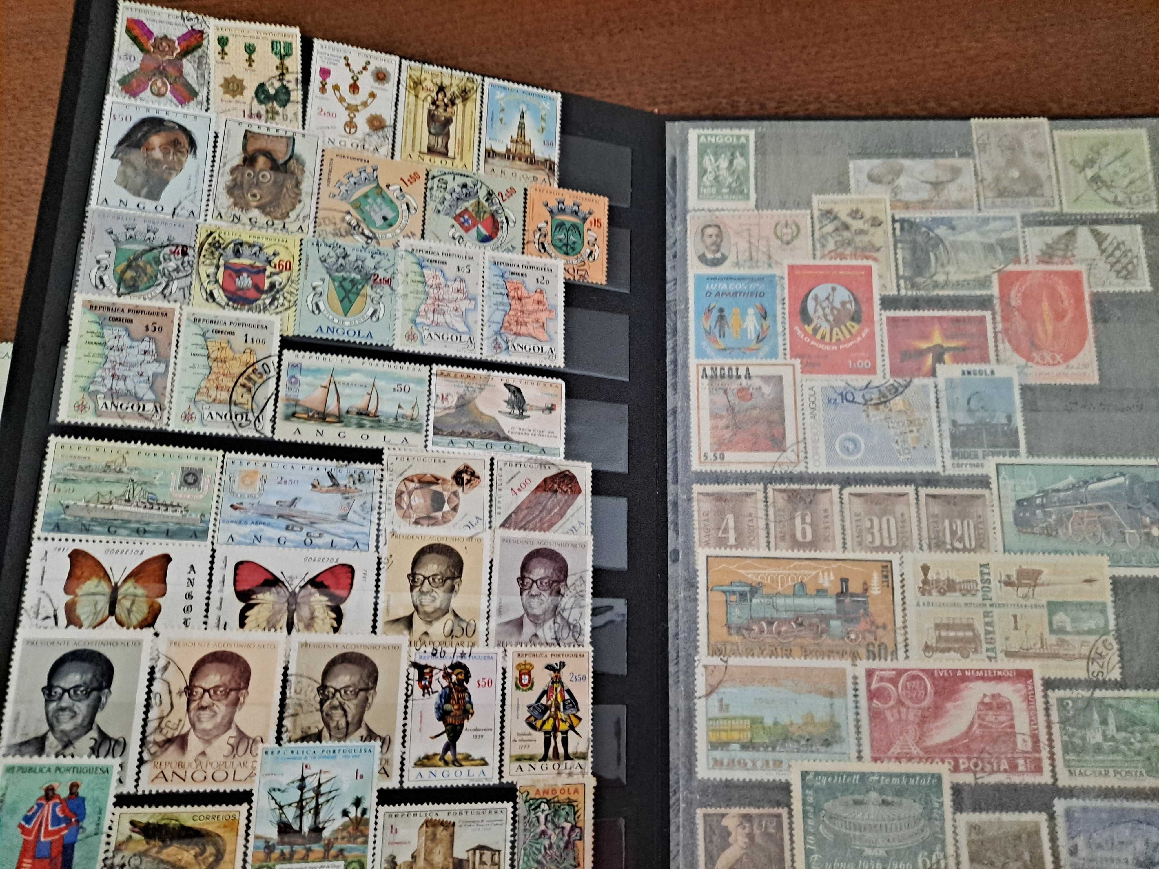 Coleção de diversos selos usados
