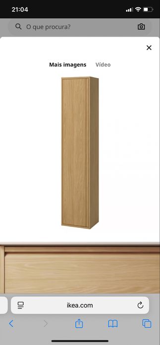 ÄNGSJÖN Armário alto c/porta, efeito carvalho