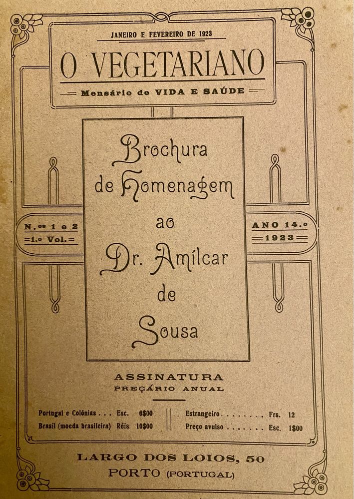 O vegetariano edição inicio século XX