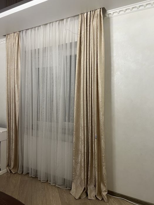 Тюль сєтка, готова пошита з тасьмою.