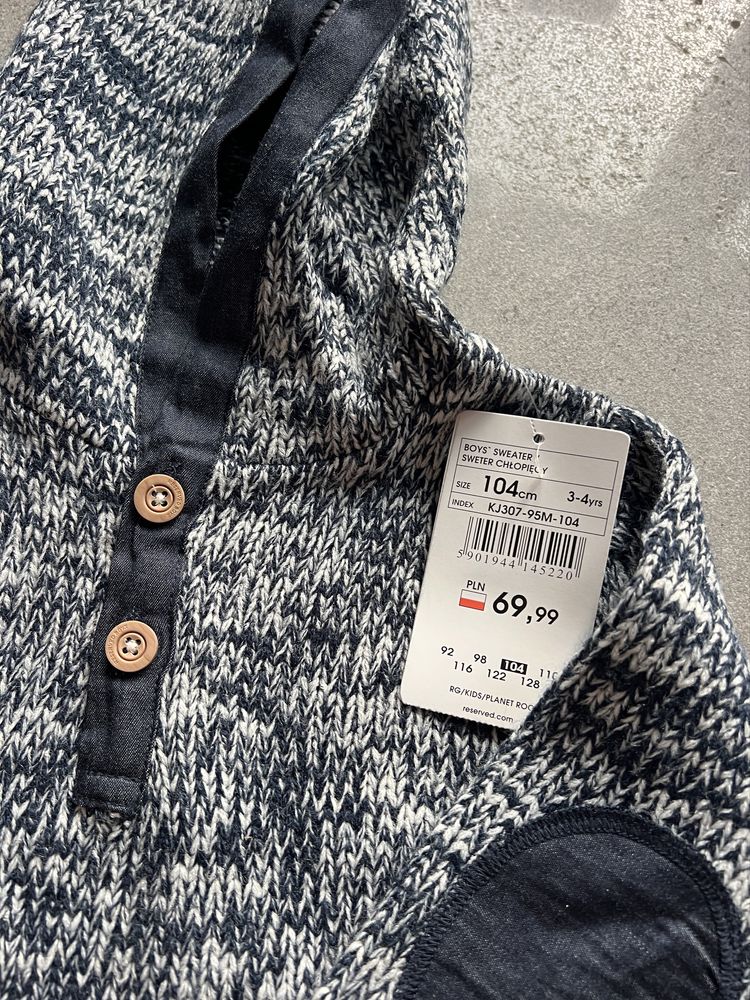 Reserved chłopięcy sweter z kapturem 104