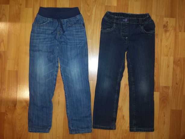 Spodnie ocieplane jeansy r.110 wiosna jesień przejściowe dżinsy