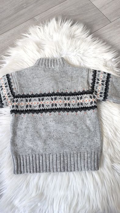 Sweterek sweter chłopiec chłopięcy 104 szary zapinany zimowy Reserved