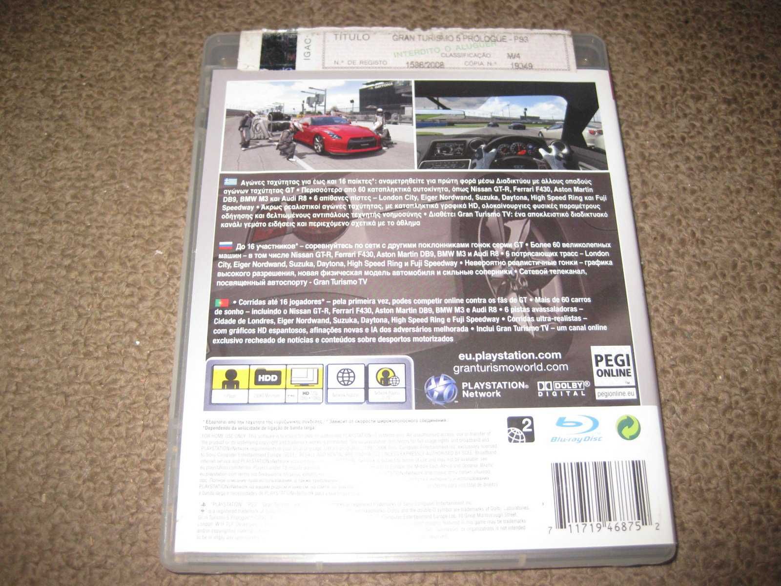 Jogo "Gran Turismo 5: Prologue" para PS3/Completo!