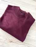 Sweter golf dzianinowy półgolf bordowy męski bawełna akryl miły M
