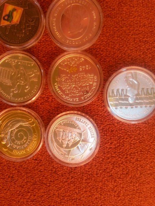 Monety 10 zł srebrne  2004 ,5 i 2006 r. 7 szt
