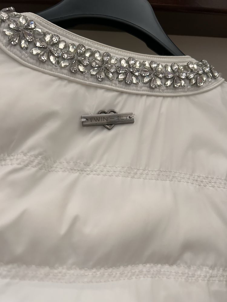 Biała pikowana kurtka Twin Set XL Simona Barbieri r. 42