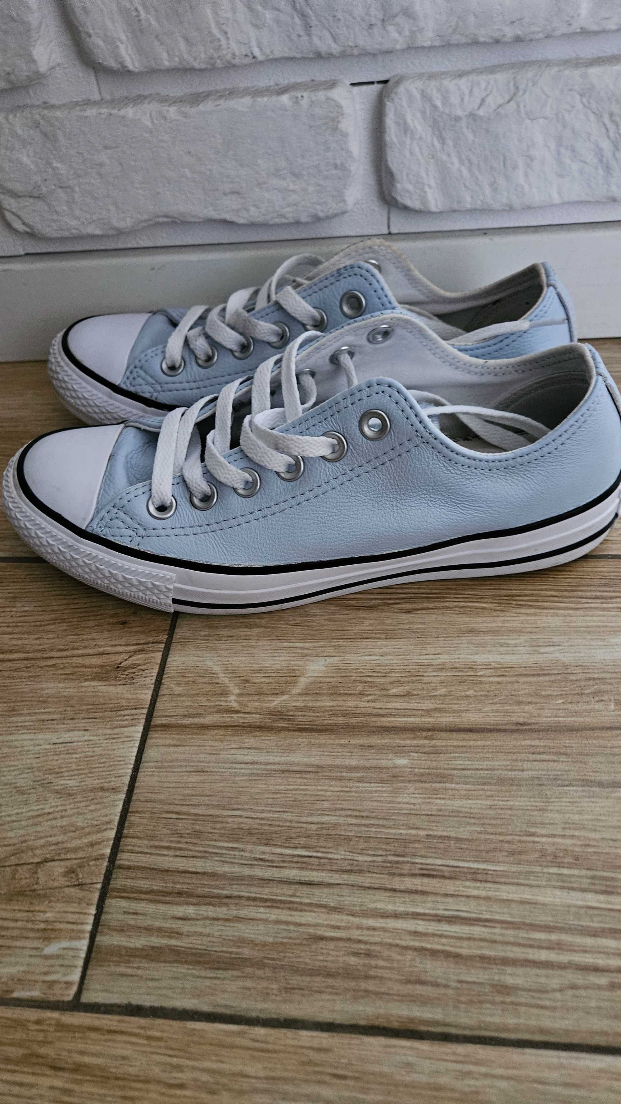 Converse All Star, 37,5 damskie, skóra,  błękit