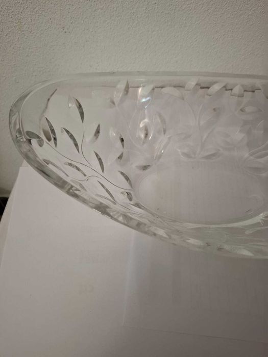 Centro de Mesa Oval RCR Laurus, 34 cm, Cristal