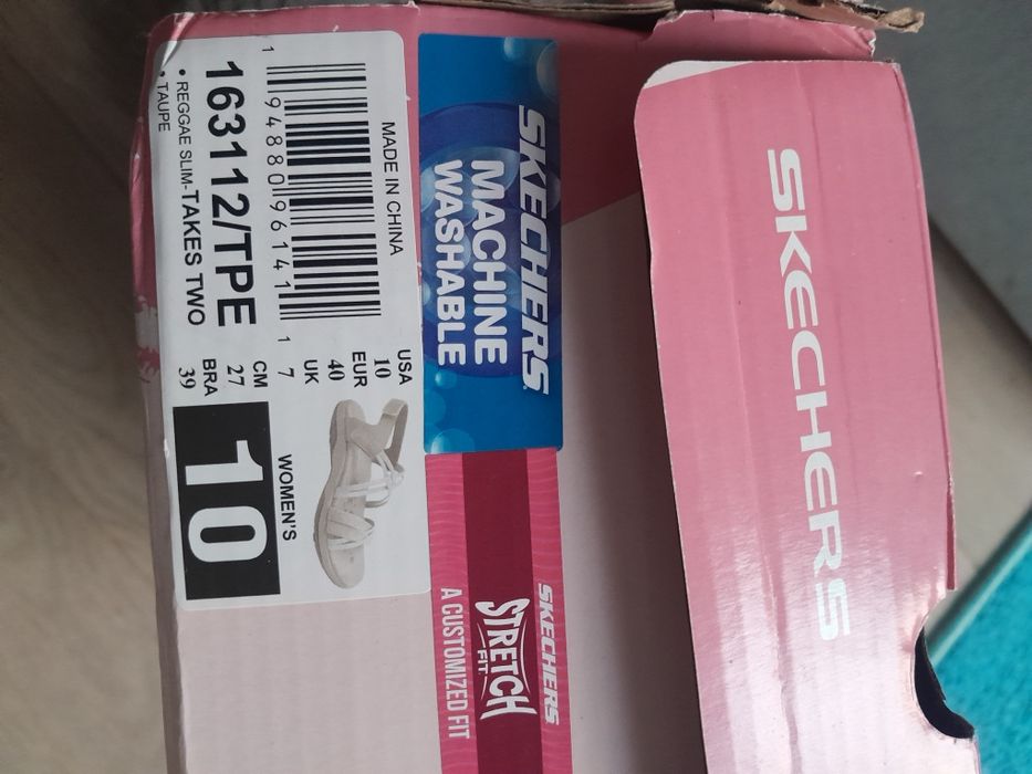 Skechers nowe sportowe beżowe sandały Reggae slim 163112/tpe takes 40