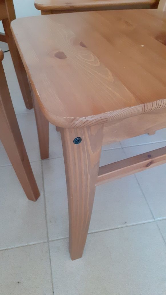 4 cadeiras madeira massiça pinho Ingolf ikea