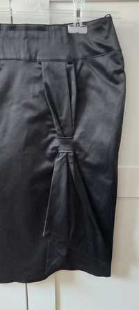 Spódnica ołówkowa elegancka czarna z kokardą 40 L