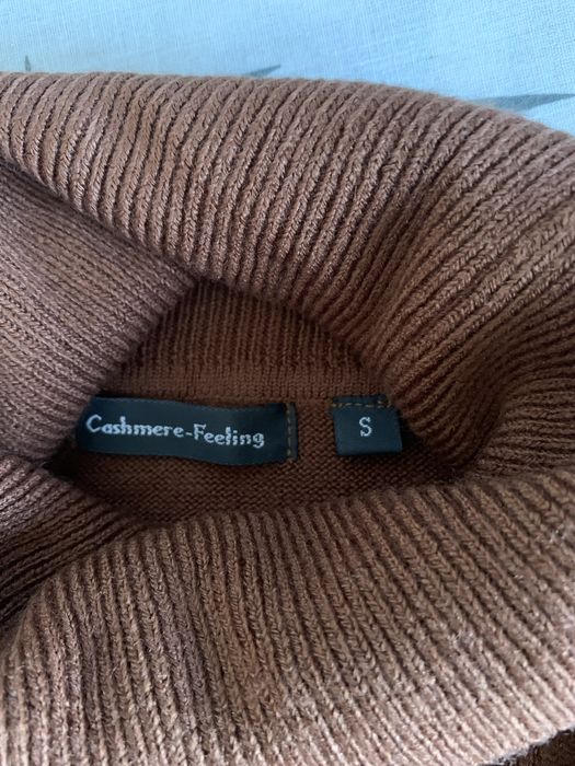 Sweter golf brązowy S