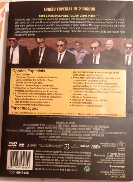 DVD Cães Danados - Edição de Coleccionador