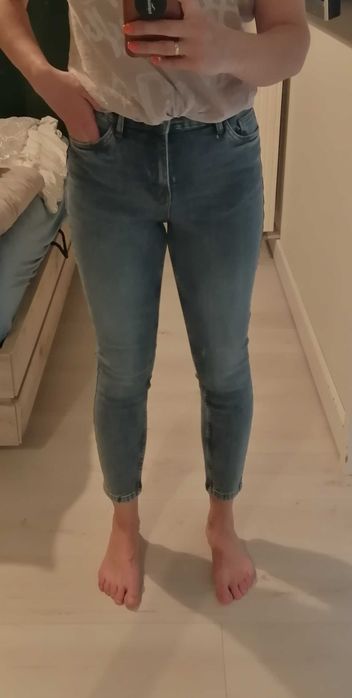 Nowe spodnie 36 jeansy dżinsy Diverse skinny wysoki stan krótsza nogaw