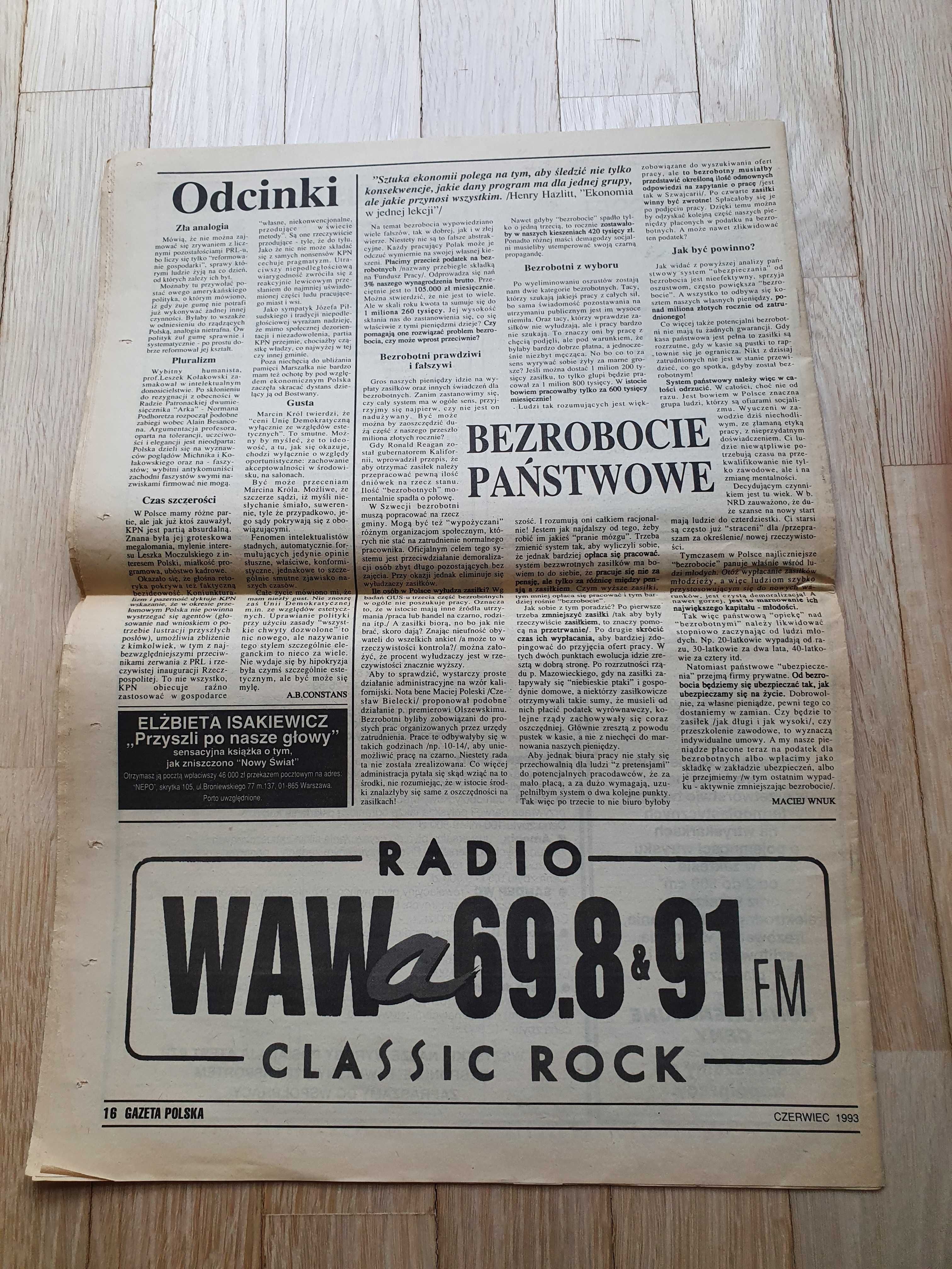 Gazeta Polska  z czerwca 1993 (numer 22) (wys.:0zł)