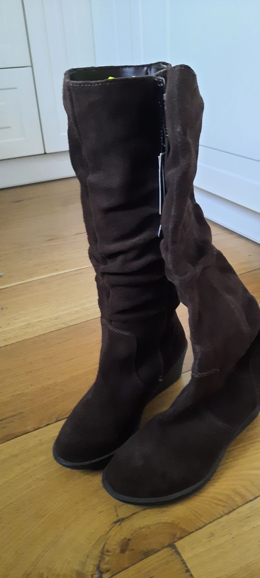 Kozaki skórzane zamsz r 36