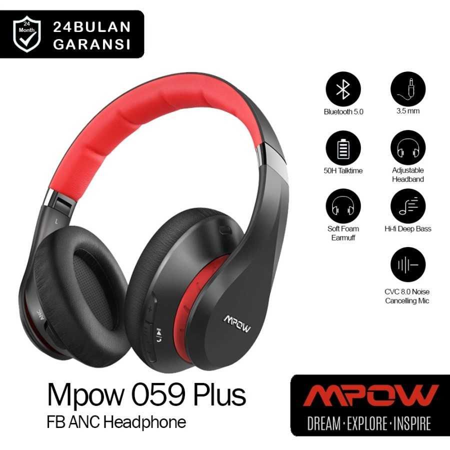 Mpow 059 Plus BH361A Słuchawki bezprzewodowe bluetooth 5.2 nauszne 50h