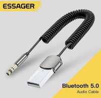 Адаптер Essager Bluetooth 5.0 AUX c USB, Аудио приемник для Авто