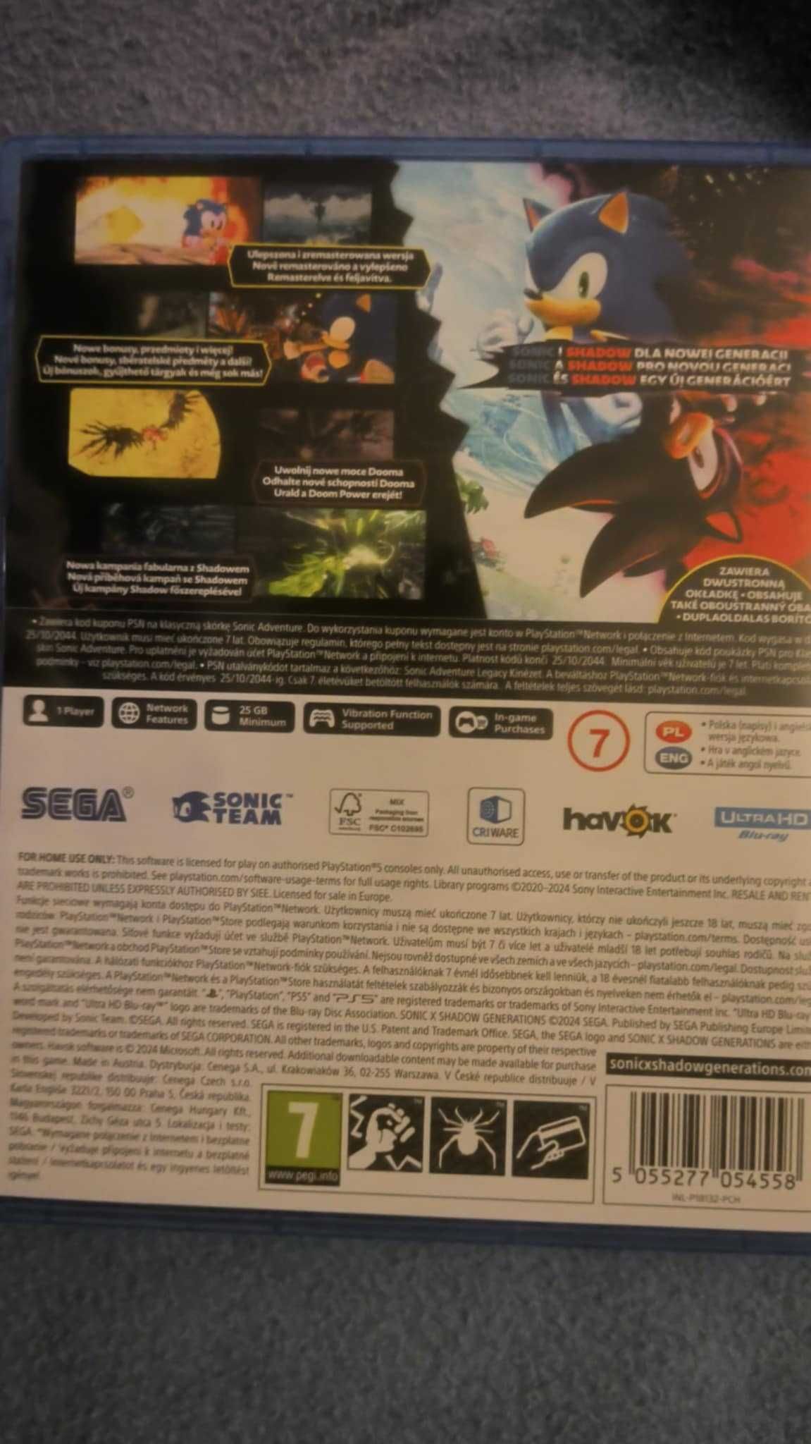 Sonic X Shadow Generations PS5