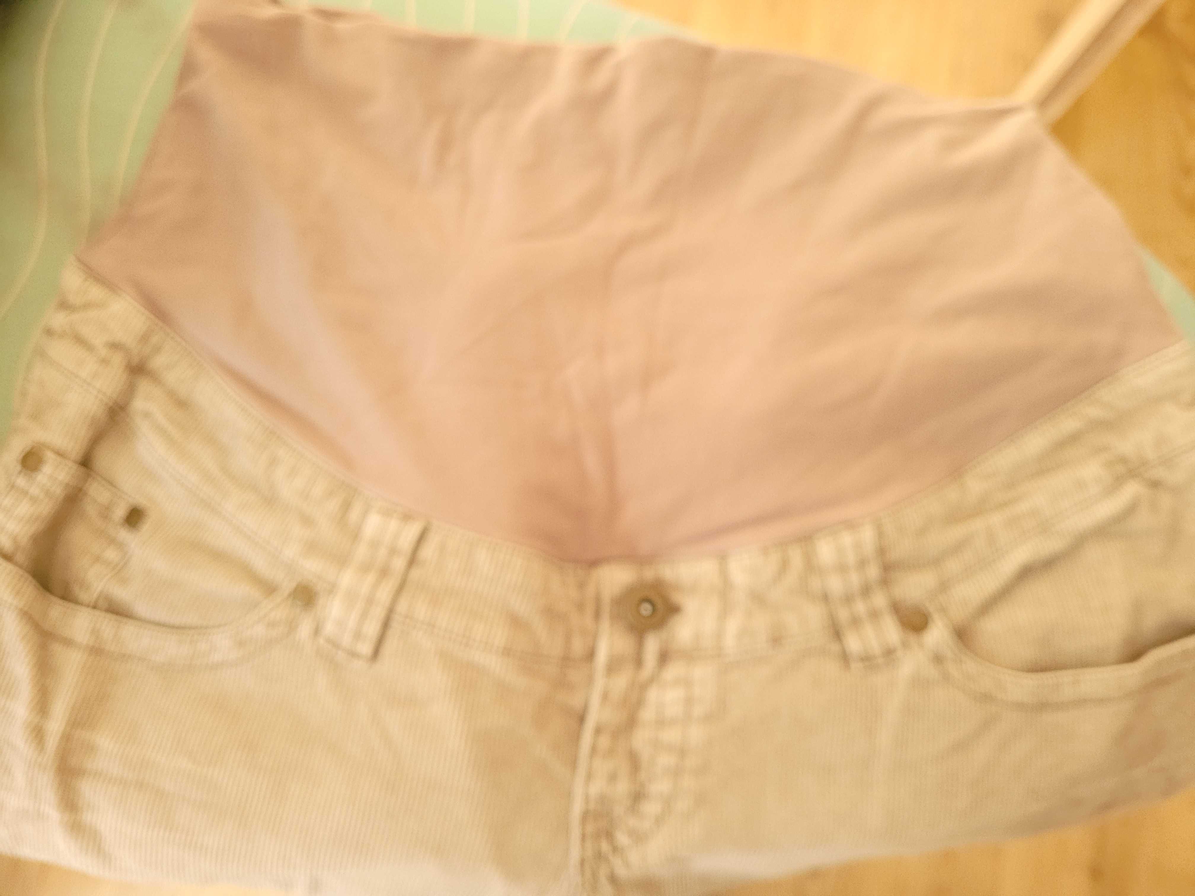 Sztruksowe spodnie ciążowe – klasyczne, długie, ciepłe H&M, rozm. L.