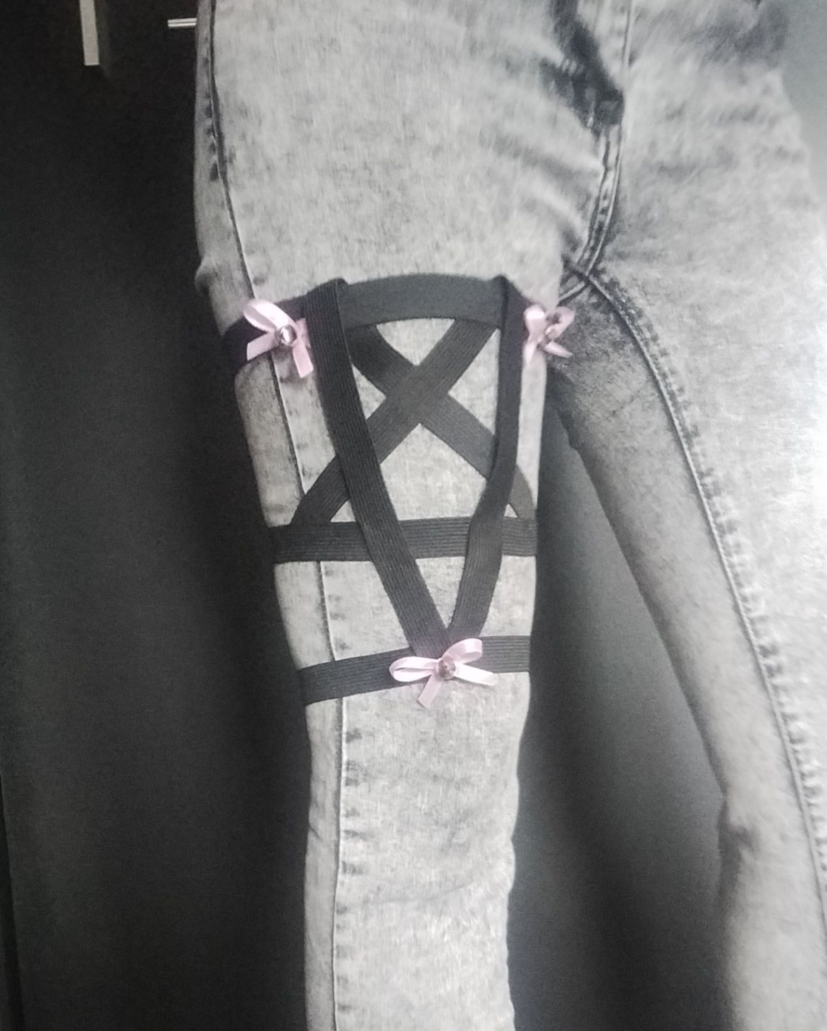 Harness kawaii goth - uprząż pentagram - emo punk alternative handmade
