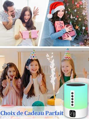 Bluetooth СЕНСОРНА Колонка Білий Шум Нічник світильник RGB, FM +пульт