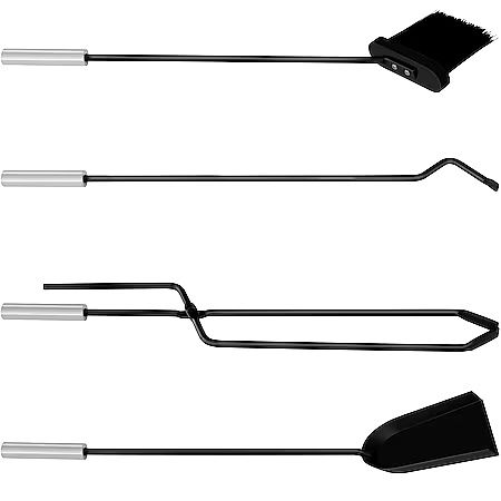 Zestaw kominkowy ze stali nierdzewnej