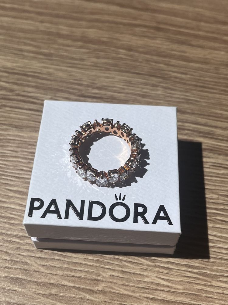 Anel Novo Pandora Aro Alternado Revestimento de ouro rosa 14k