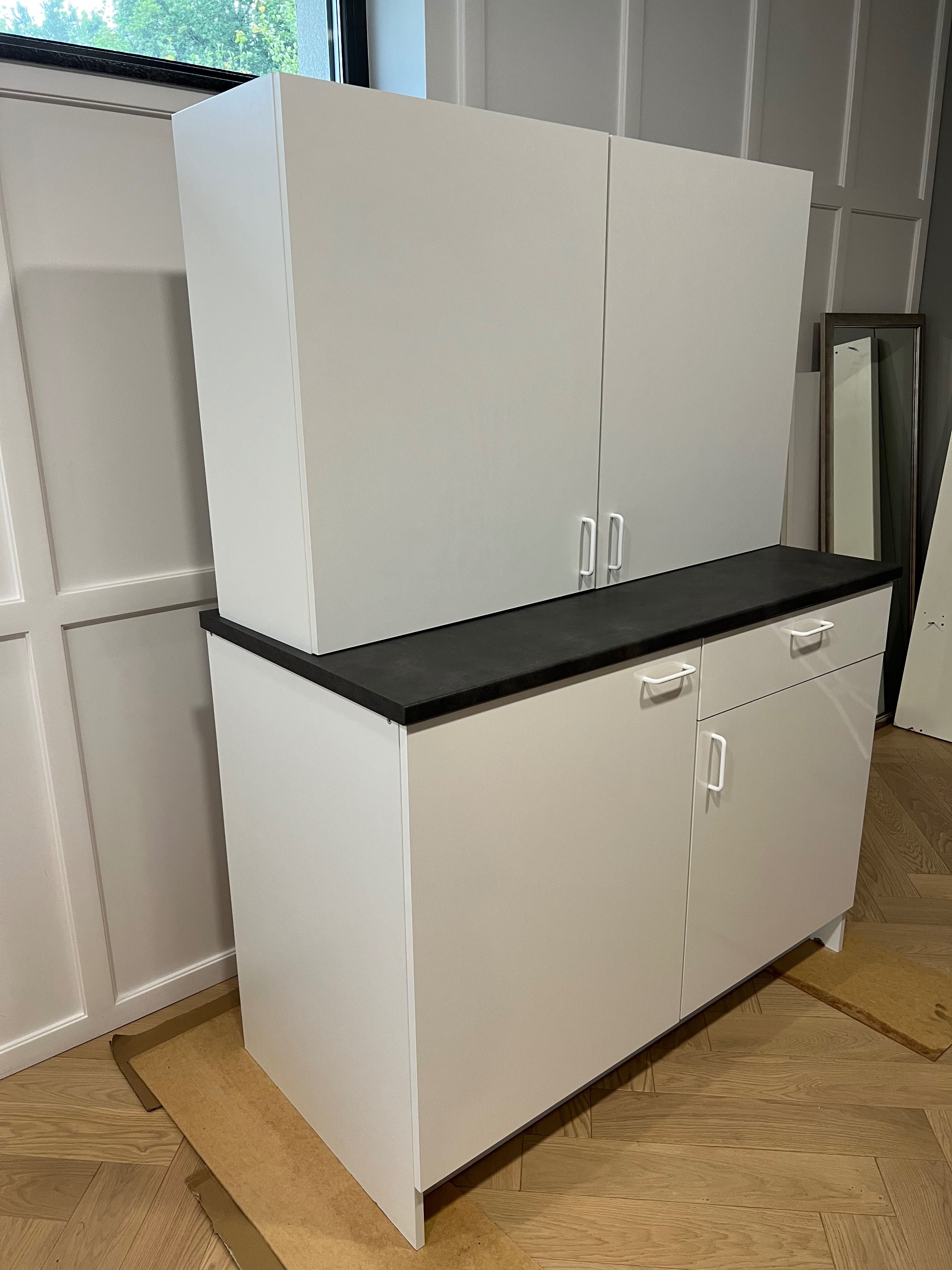 Szafki kuchenne zabudowa kuchenna biała Ikea