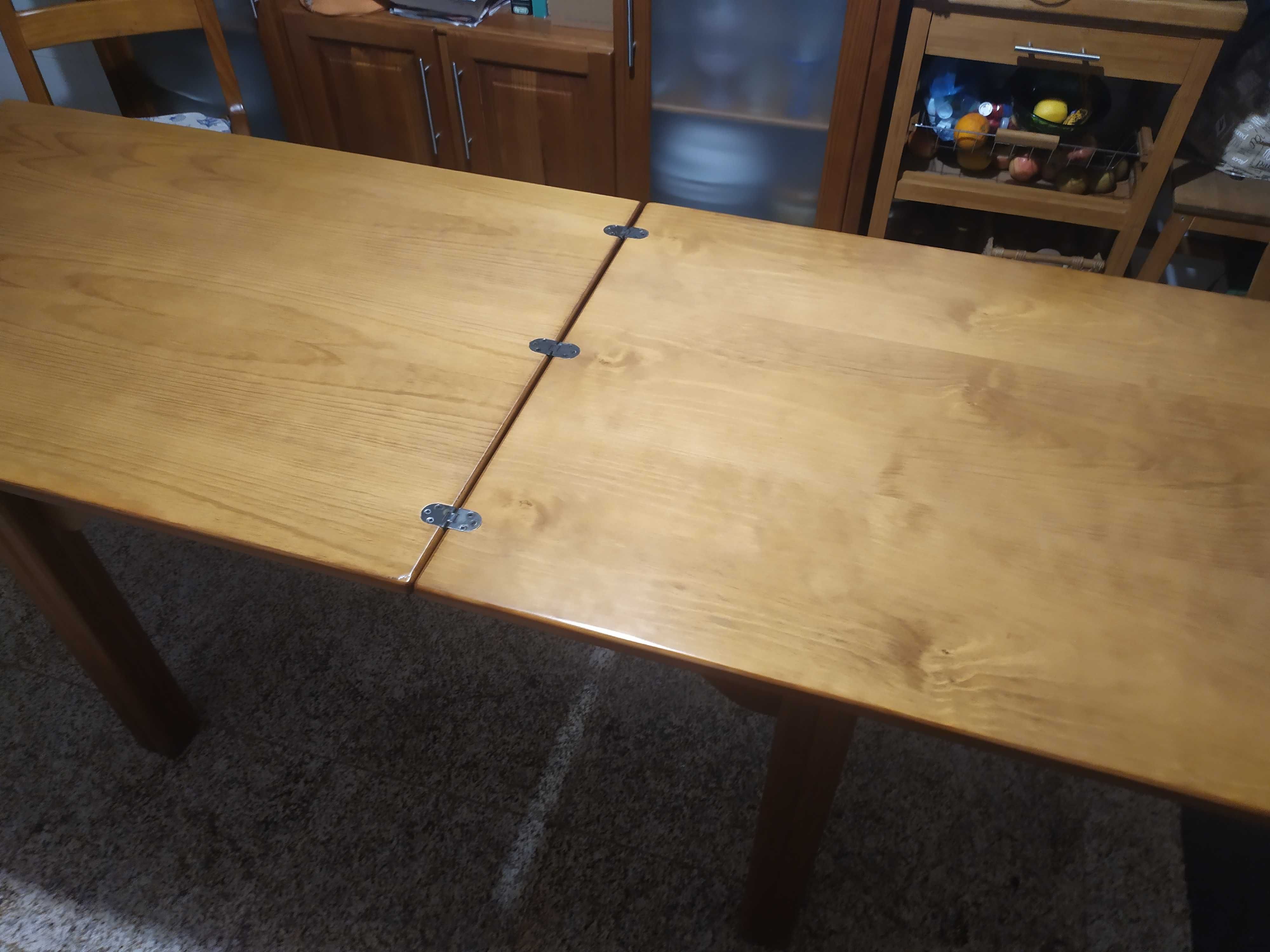 PROMOÇÃO Mesa Extensível+6 Cadeiras Estilo Rústico com Vidro Temperado