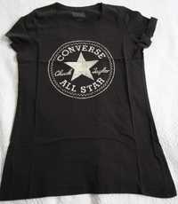 Czarny damski T-shirt Converse r. M