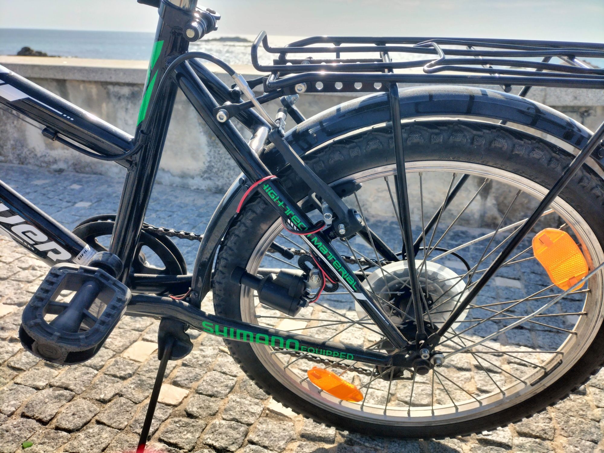 Bicicleta rapaz com porta-alforges