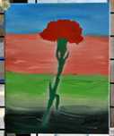 Quadro a óleo, pintado por cega de 92 anos