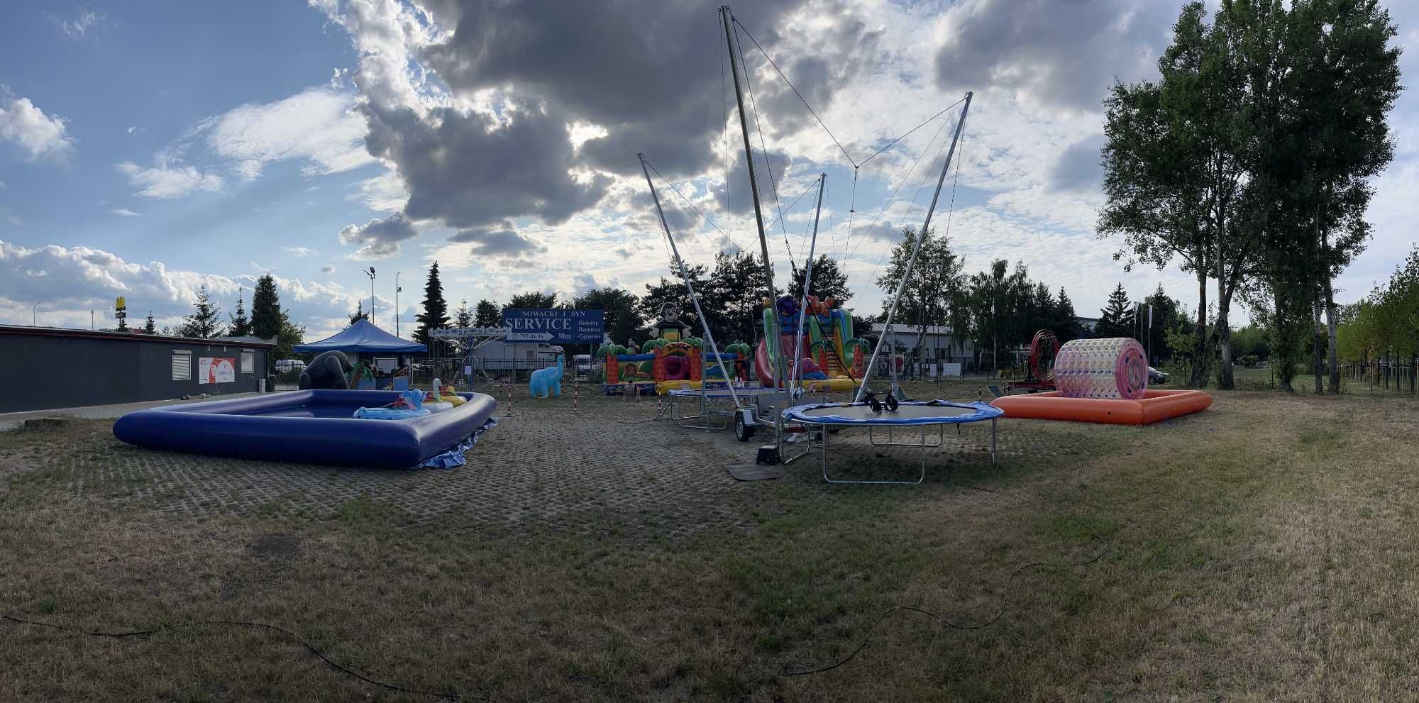 Trampolina Eurobungee mobilne wesołe miasteczko dmuchańce lunapark