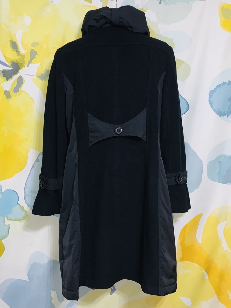 Дизайнерське чорне пальто erich fend із натуральної вовни і кашеміру