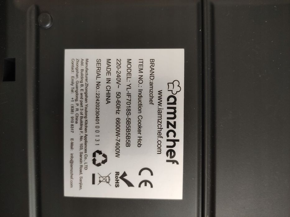 Płyta indukcyjna AMZCHEF YL-IF7018S-5B5B5B5B 4 strefy