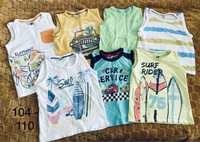 Koszulki chłopięce na ramiączkach 104 - 110 - na lato - zestaw 7 sztuk