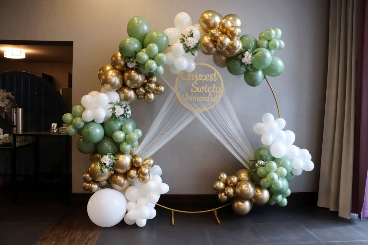 Ścianka do zdjęć dekoracje balonowe komunia chrzest studniówka wesele