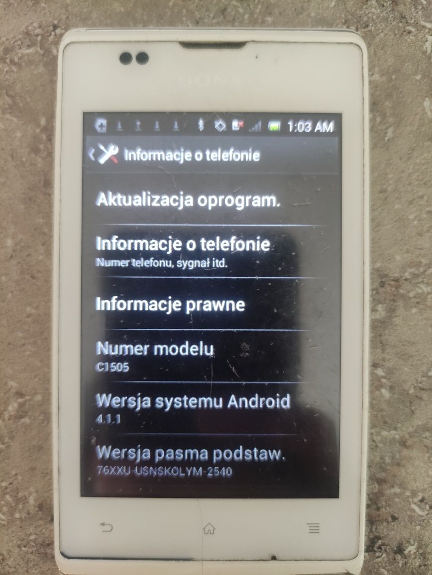 Telefon Sony Xperia E C1505 biały