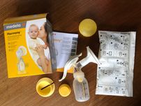 Kit com Bomba de leite manual Medela